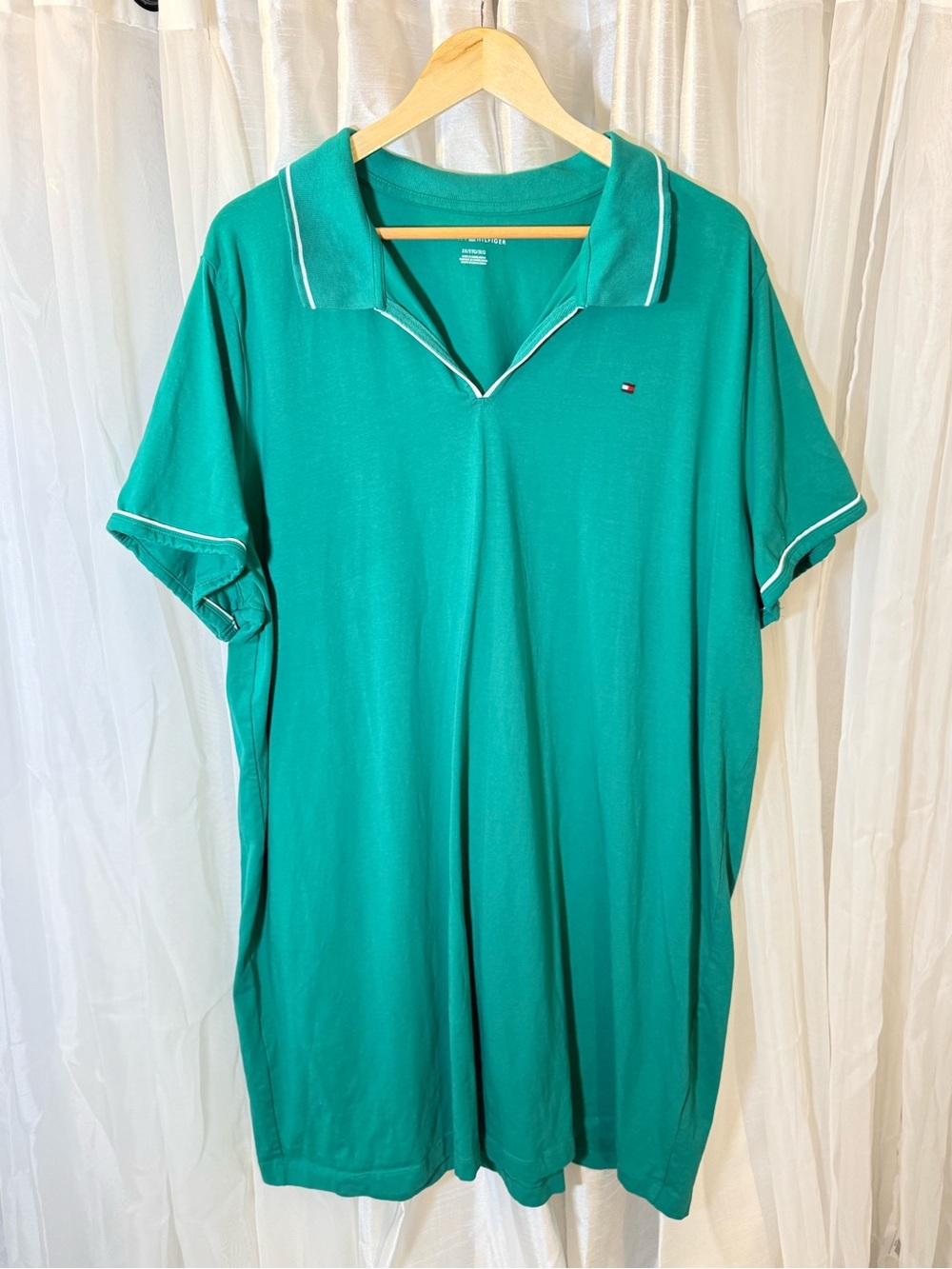 Tommy Hilfiger Teal Green Polo dress with White Trim